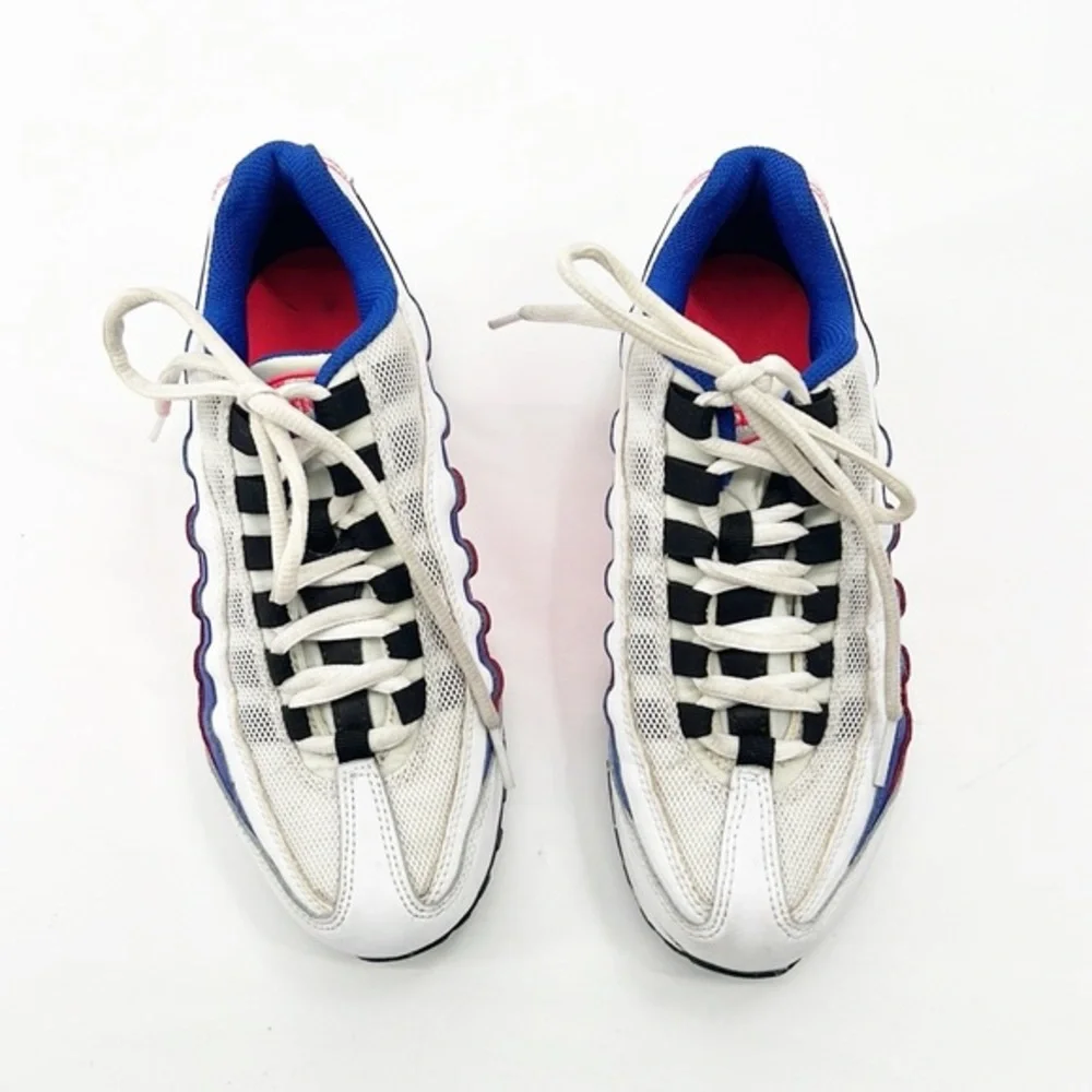 Nike Air Max 95 Gs Solar Shoes Size 3.5 red Blue White